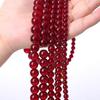 126 PCS Garnet Red Garnet Red Glass Crystal Beads Round Round Loose Beads Garnet Beads  Bracelet