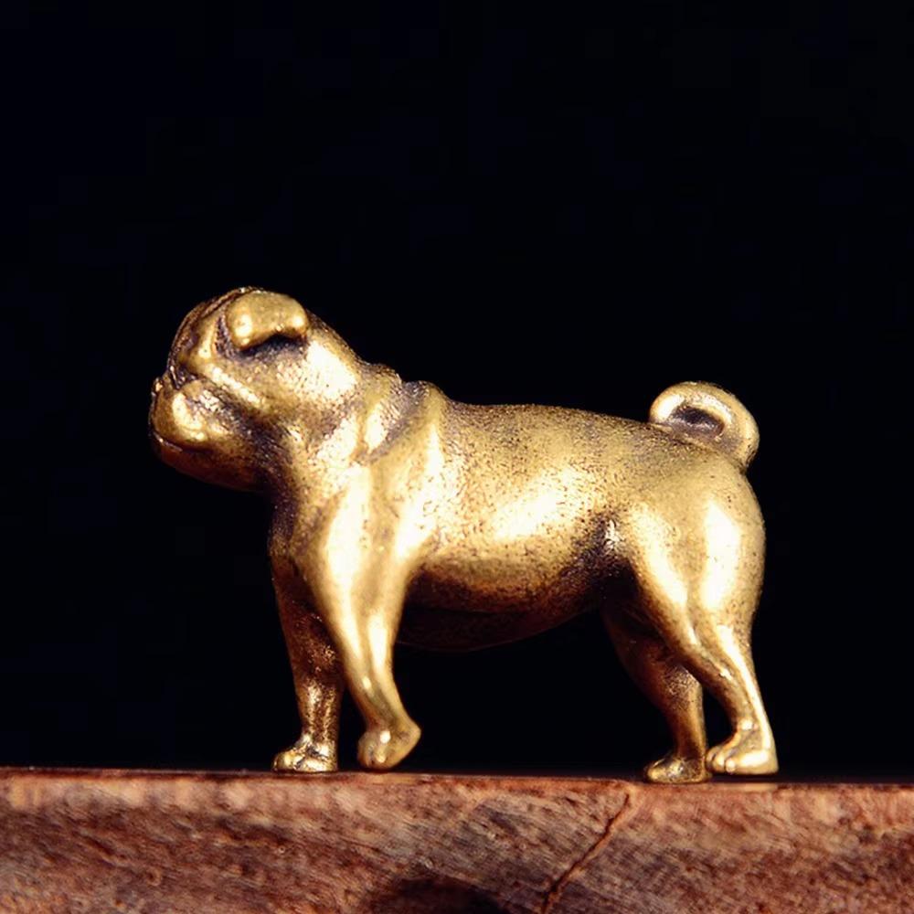 Vintage Brass French Bulldog Statue Animal Figurine Tabletop Ornament Home Office Decor Collectible Gift
