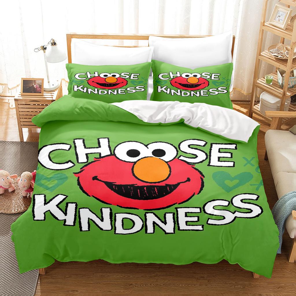 Sesamstraat Anime Home Slaapkamer Comfortabel Scandinavisch polyester materiaal geschikt voor kinderen en volwassenen 3-delige set
