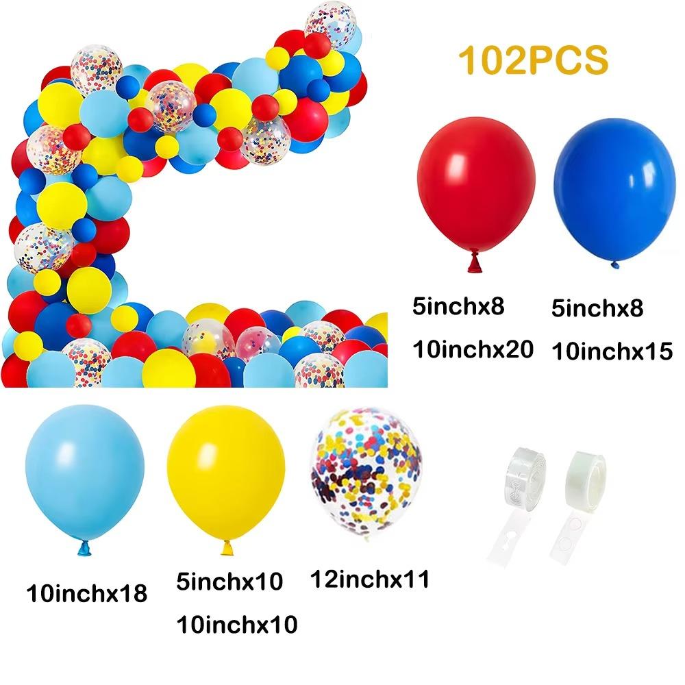 Karneval Zirkus Luftballon Girlande Bogen Set Rot Blau Gelb Konfetti Ballon Stern Folienballon Spielzeug Party Geburtstag Dekoration Regenbogen