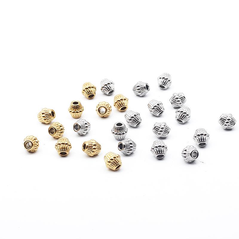Stainless Steel Lantern Spacer Beads for DIY Bracelets and Jewelry Making