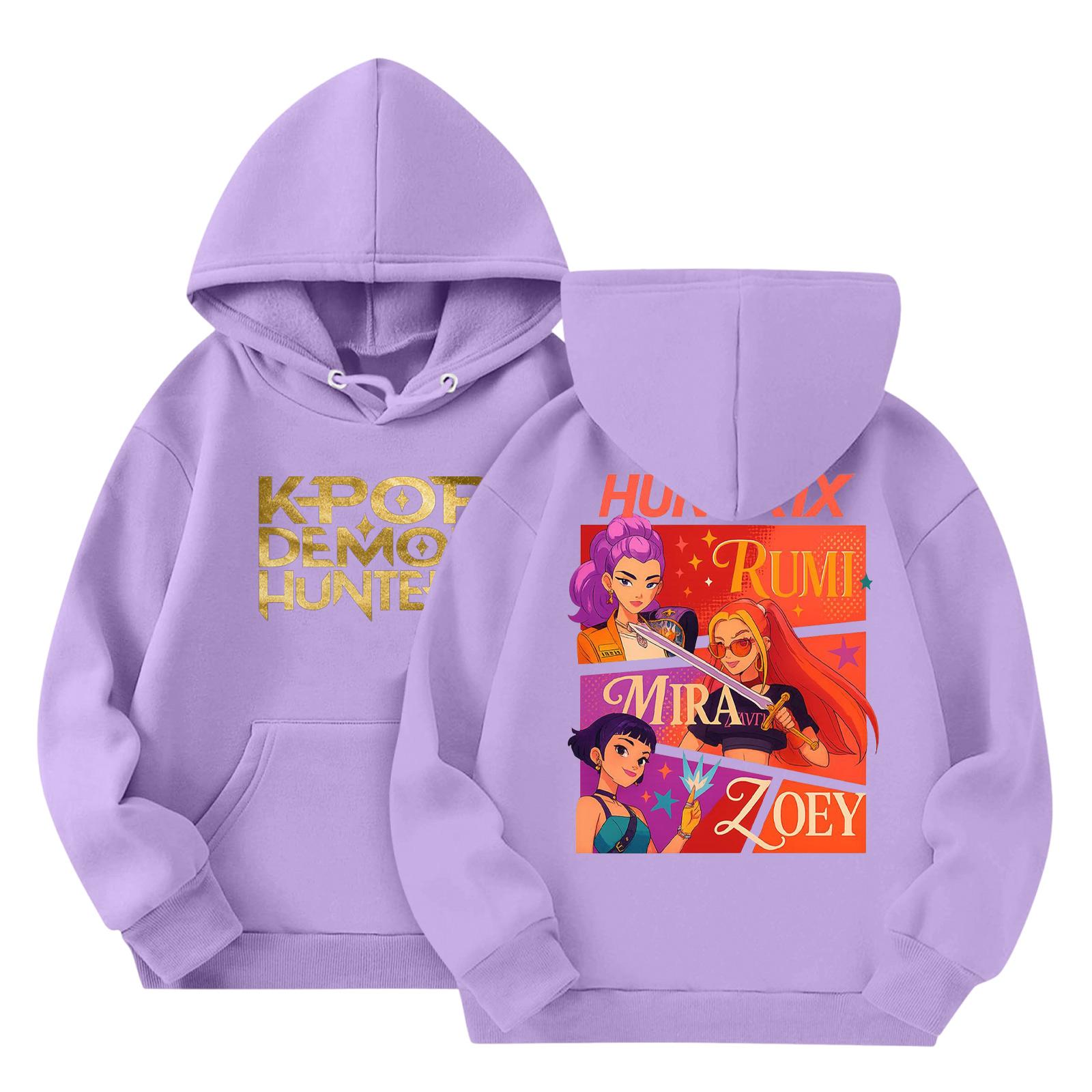 

Детская мода Легкий пуловер с длинным рукавом с карманами Толстовка с принтом 150 светло-фиолетовый