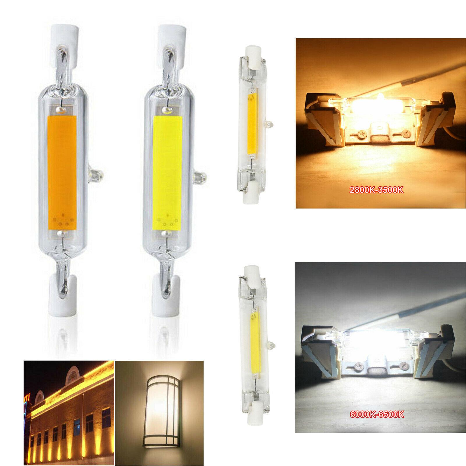 

2x светодиодные лампы R7S с регулируемой яркостью, стеклянно-керамические трубки, 78 мм, 6 Вт, 220 В, холодный теплый белый