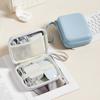 Portable EVA Leather Headphone Bag Shockproof Data Cable Organizer Bag  Electronic Products