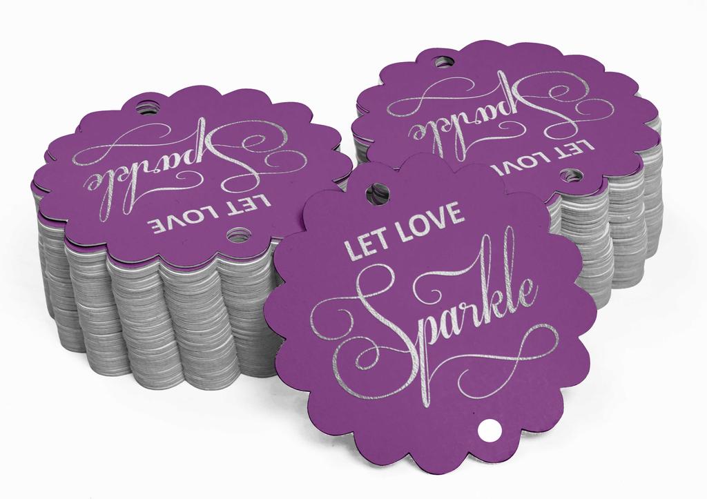 Inkdotpot 100 Pack Let Love Sparkle Wedding Favor Paper Tags Craft Real Gold Foil Hang
