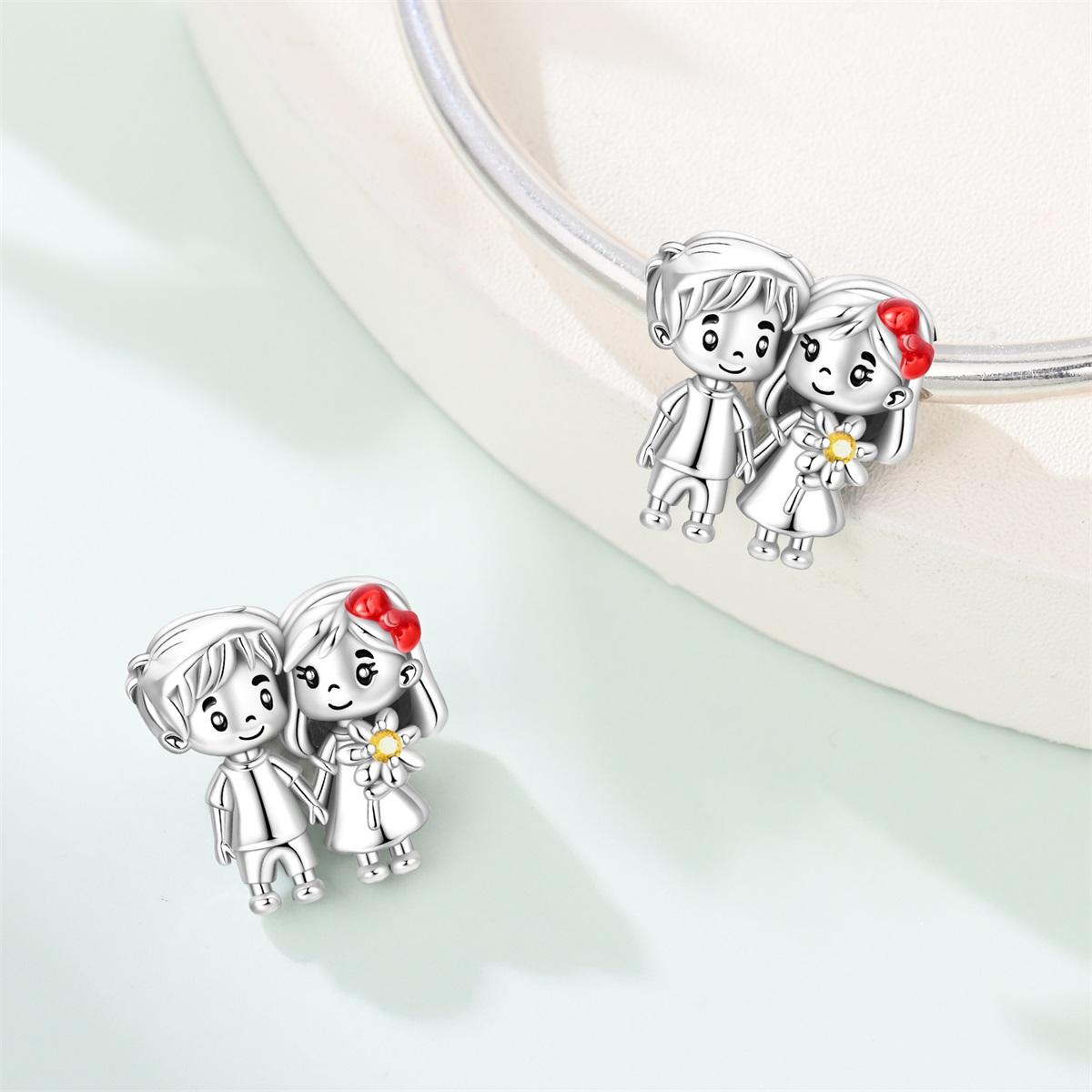 

Charm 925 Silver Red Bow Tie Boys Girls Beads Fit Bracelet Jewelry Making Party Gift Diy Accessory