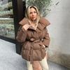Autumn Winter Warm Cotton Jacket Women Fashion Loose Casual Cotton Coat Stand-Up Collar Pure Colour Outerwear