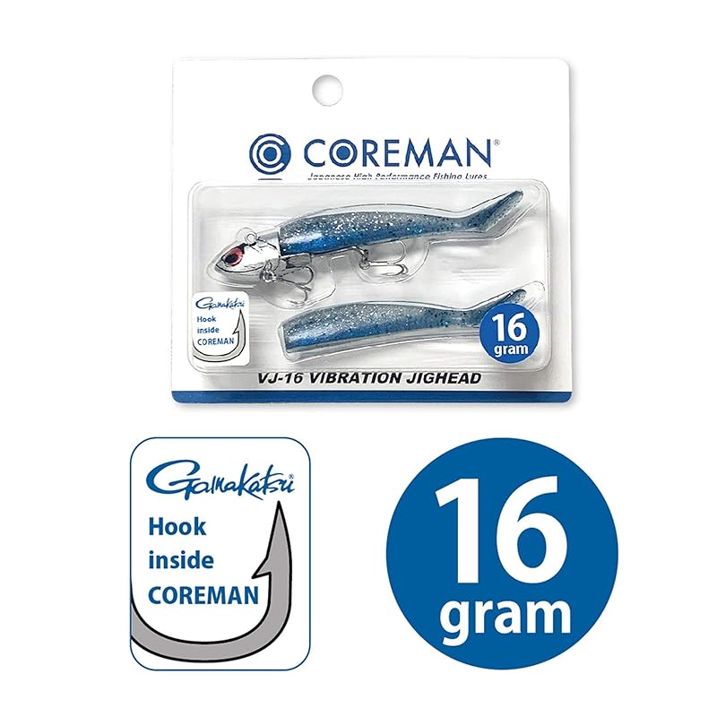 COREMAN VJ-16 Vibration Jig Head, Silver Head/Panic Green