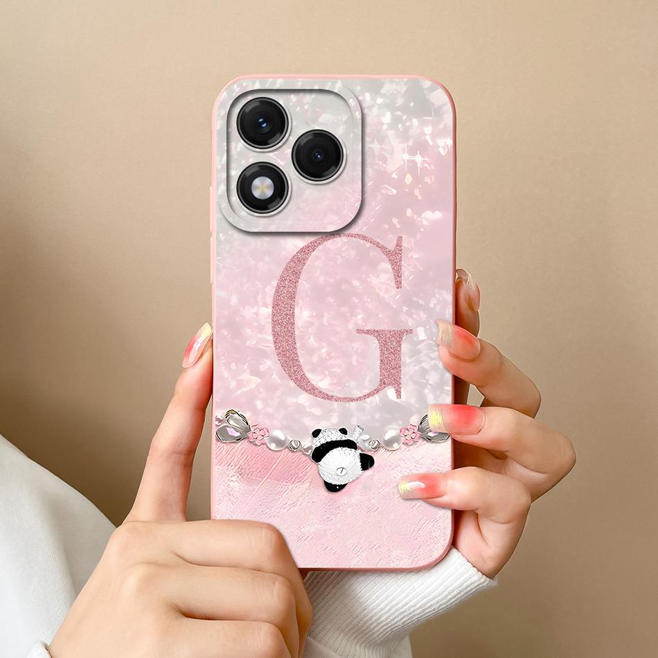 Case For Honor 400 Lite Cute Panda Letters Full Protection High Quality Liquid Silicone Soft Housing Shockproof Phone Back Cover