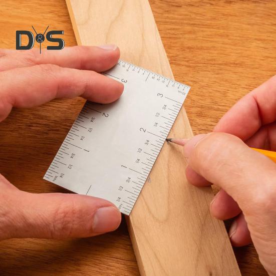 1/2 buc Rigle pentru prelucrarea lemnului Design compact Portabil Multifuncțional Durabil Oțel inoxidabil Margini pătrate Rigle de precizie