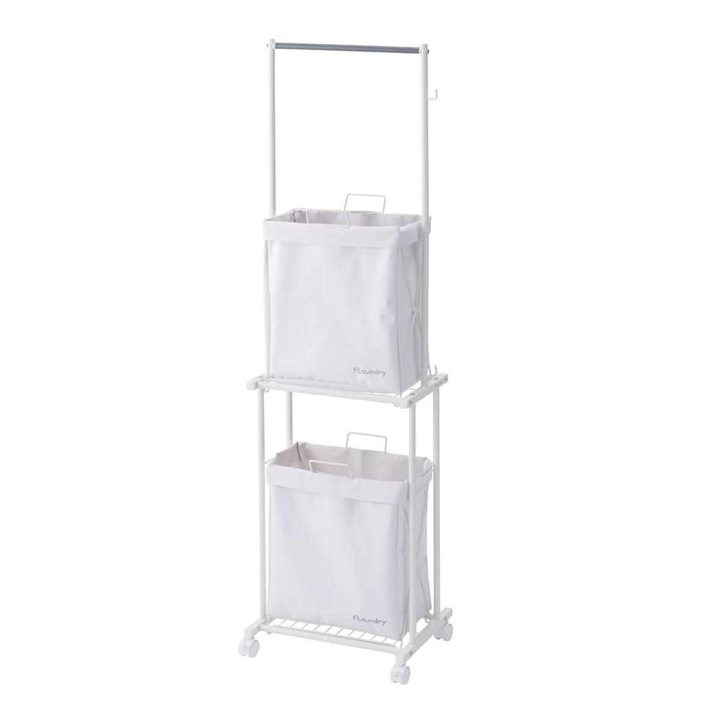 Daiya FLaundry 058162 Laundry Laundry Basket with Large Foldable Laundry Laundry Perfect for Dressing Laundry W X L X H Cart, 2-Tier Casters, Slim,
