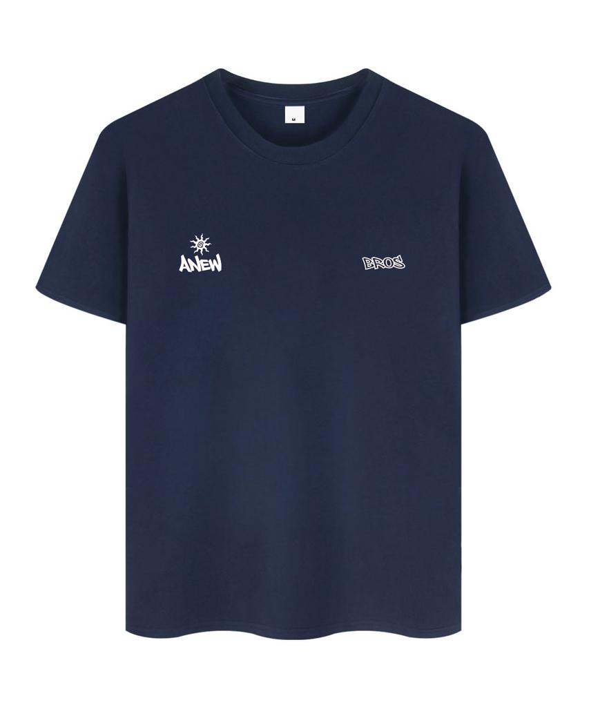 ANEWBROS Twin Logo Oversized Short Sleeve T-Shirt 10 Colors [Anse_9102] (B Type)