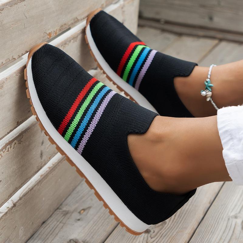 Large-size Fly-woven Single Shoes, Casual Flat-soled Sports Shoes, Comfortable and Lightweight, Foreign Trade Lazy One-pedal Single Shoes