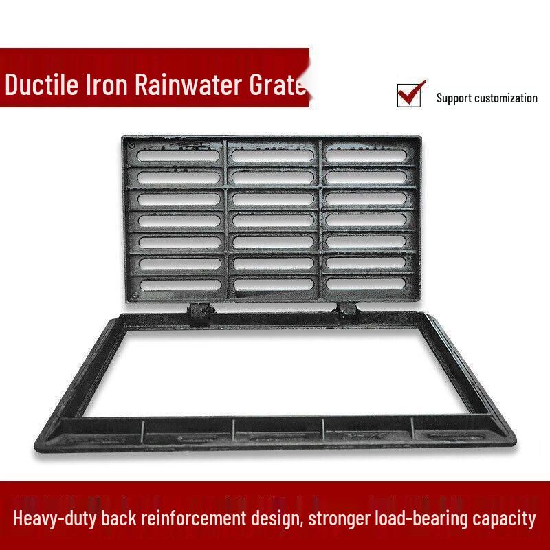 Heavy Duty Ductile Iron Rectangular Manhole Cover Set for Rainwater Wells