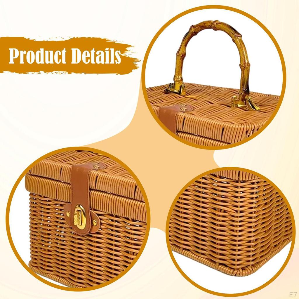 Handwoven Storage Basket Gift Decorative Case Display Suitcase Organizer for Themed Party