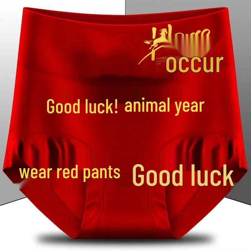 Year of the Horse Women s Red High Waist Breathable Modal Underwear – Plus Size, Sexy Zodiac Briefs