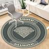 1pc Diamond Jewelry Chair Carpet for Office, Round Polyester Mat, Indoor Decor for Office, Easycare Fabric, Washable Non-slip Area Carpet