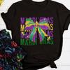 Mardi Gras Shirt for Unisex Fat Tuesday TShirt Short Sleeve New Orleans Carnival Party Graphic Short Sleeves Tee Tops