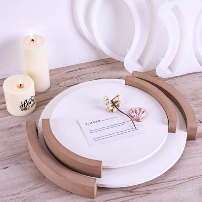 Large Round Storage Tray Silicone Mold DIY Handmade Split-Type Jewelry Display Plate Gypsum Resin Casting Mould Cement Home Deco