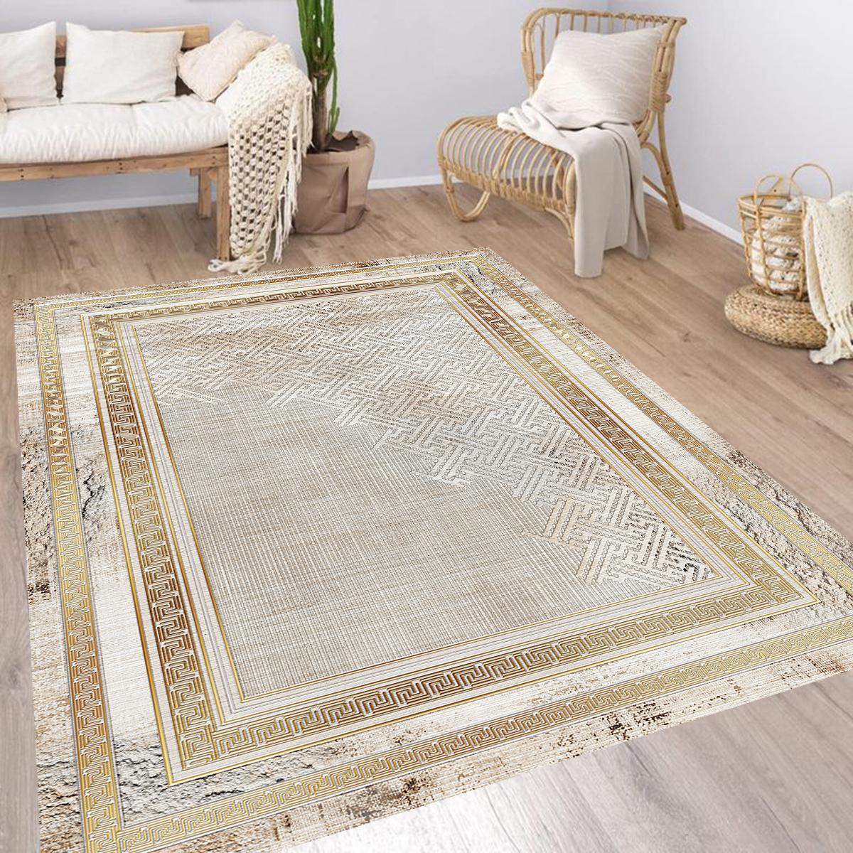 

Rovigo Home Washable Printed Carpet RV095-FNL382 50x80 бежевый