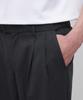 MUSINSA STANDARD Lightweight Real Wide Hidden Elastic Waist Slacks [Charcoal Gray]