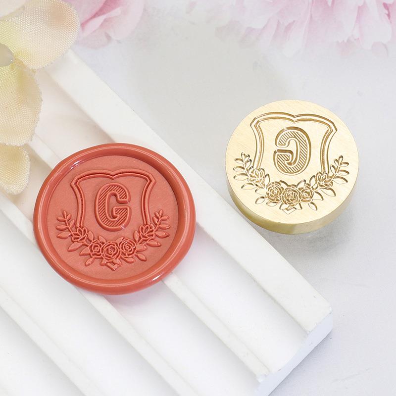 26 English Letters Datura Flower Pattern Wax Stamp Seal Envelope Sealin Greeting Card Gifts Wedding Invitation Decoration 20mm