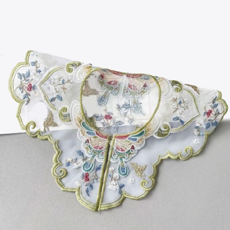 Elegant Embroidery Flower Decorative False Collar Female Sweater Shirt Dress Clothes Sewing Collar Shawl False Collar