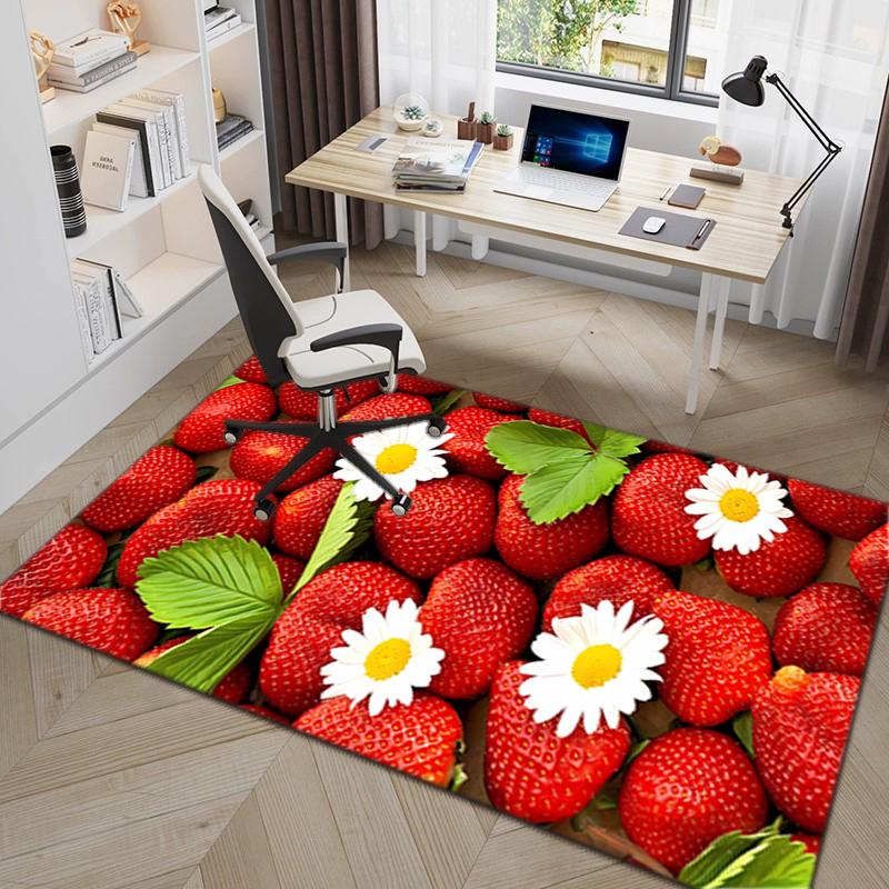 

1Pc food theme Printed circular carpet, home door mat, outdoor travel protection carpet B7 40x60cm( 15x23in )