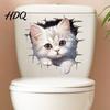Bathroom Wall Decals Cartoon Dog Toilet Lid Sticker 3D Effect Puppy Decal for & Decorative Lid Animal Decoration Sticker Home Office Living