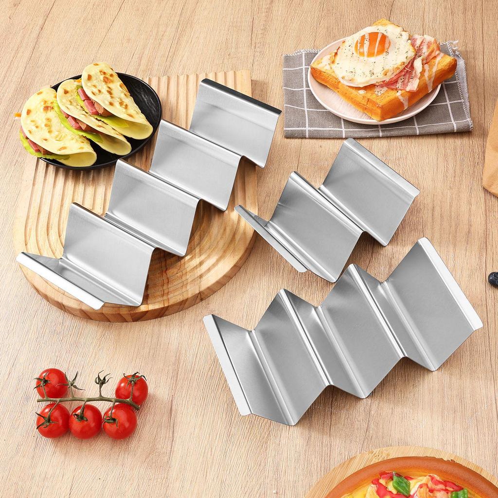 Stainless Steel W-Shaped Taco & Pancake Holder Rack