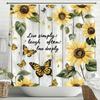 Flowers And Butterflies On Retro Wooden Boards Shower Curtain, Bathroom Shower Curtain, Waterproof Shower Curtain With Hooks