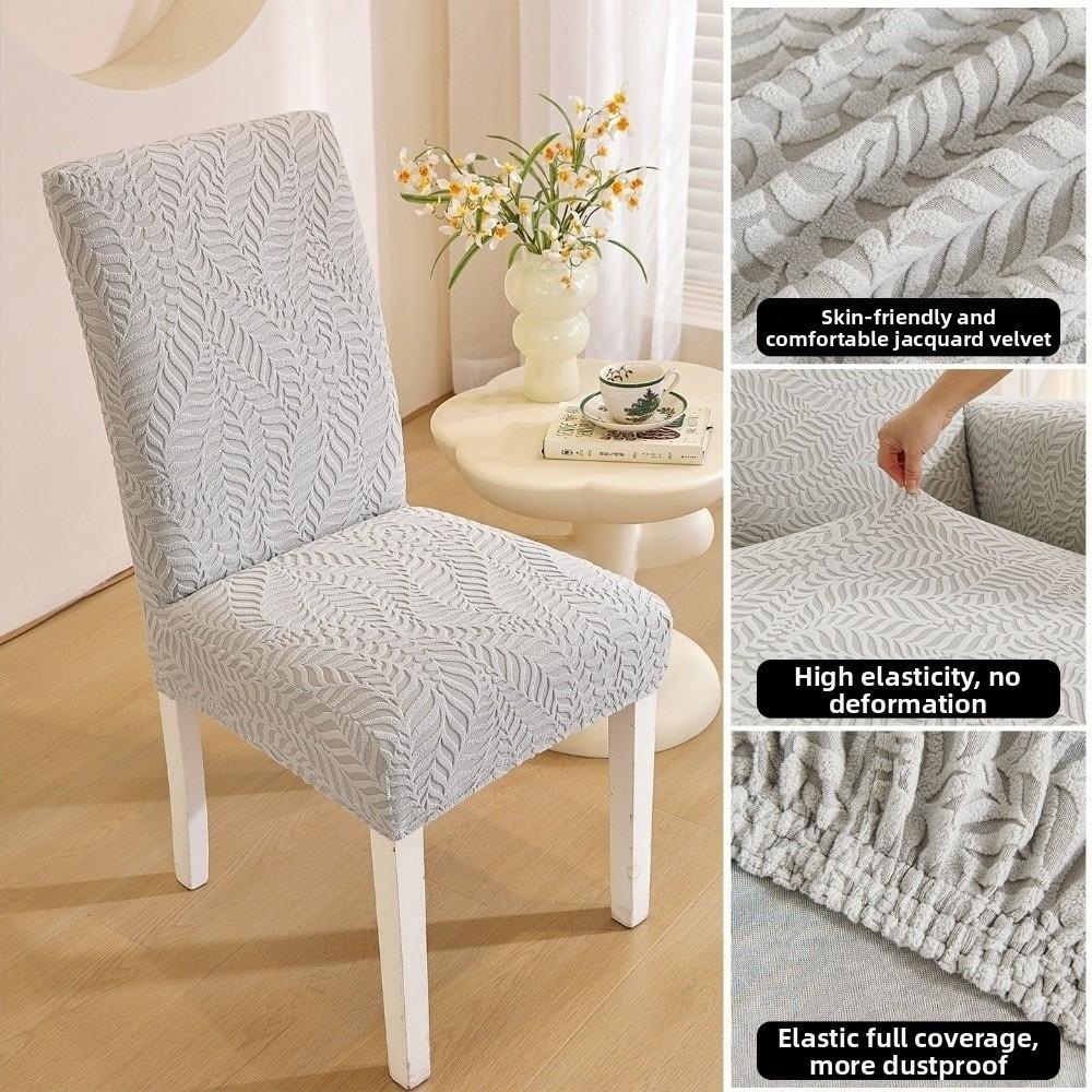 Jacquard Stretch Dining Chair Cover Woven Fabric Chair Slipcover Jacquard Chair Cover  Dining Room