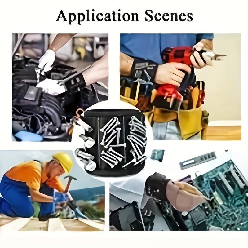 Magnetic Wristband for Screws, Nails, Bolts & Drill Bits - Unique Support Design - Perfect Gift for Handyman, Electrician, Car Repair