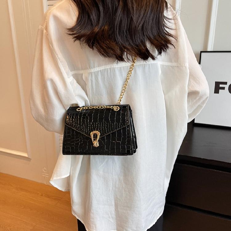 Alligator Print Crossbody Bag Shoulder Bag for Girl Women Solid Color Bag