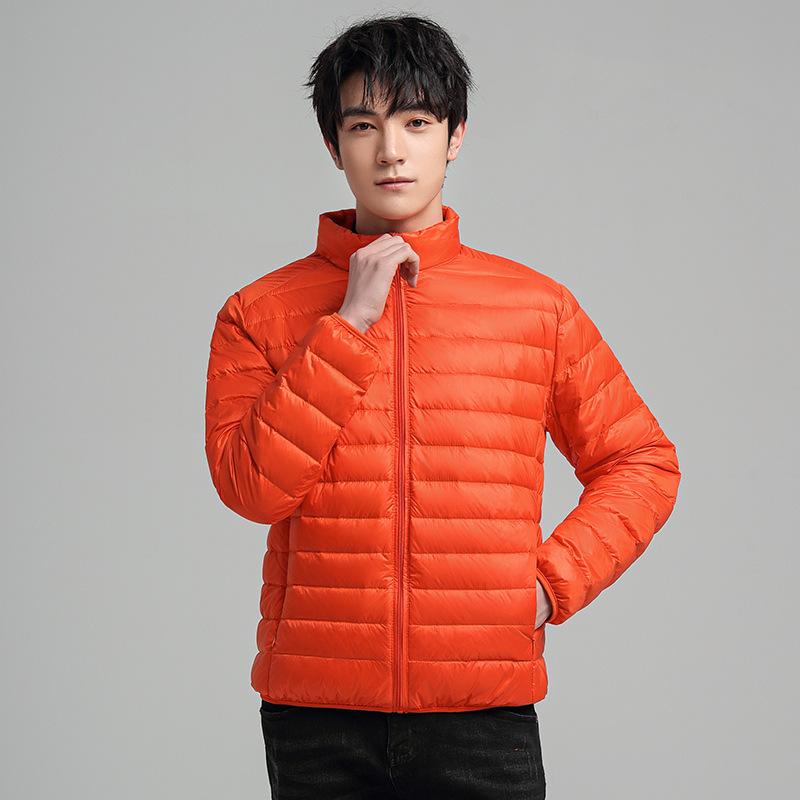 New Men's Light Down Jacket Short Hooded Autumn and Winter New Fashion Stand-up Collar Jacket