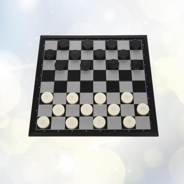 1 Set Checkers Durable Folded Plastic Chess Checkers Checkers Set Draughts for Kids Children Adults