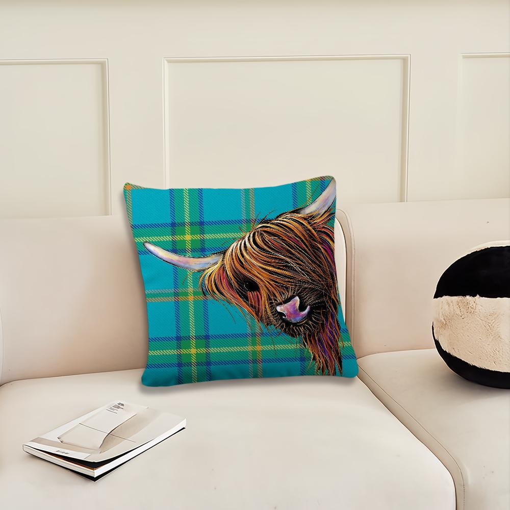 Funny Highland Cow cushion cover Pillow Cover Decoration Room Home Sofa living Office Car Nordic Simplicity