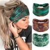 Boho Headband Mandala Flower Hair Band Stretch Sweat-wicking Bandeau for Women with Wide Brim