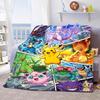 Pokemon Anime Flannel Blanket Soft Warm Plush Throw for Bed Sofa Couch Lightweight Cozy Winter Decor Gift -QJY