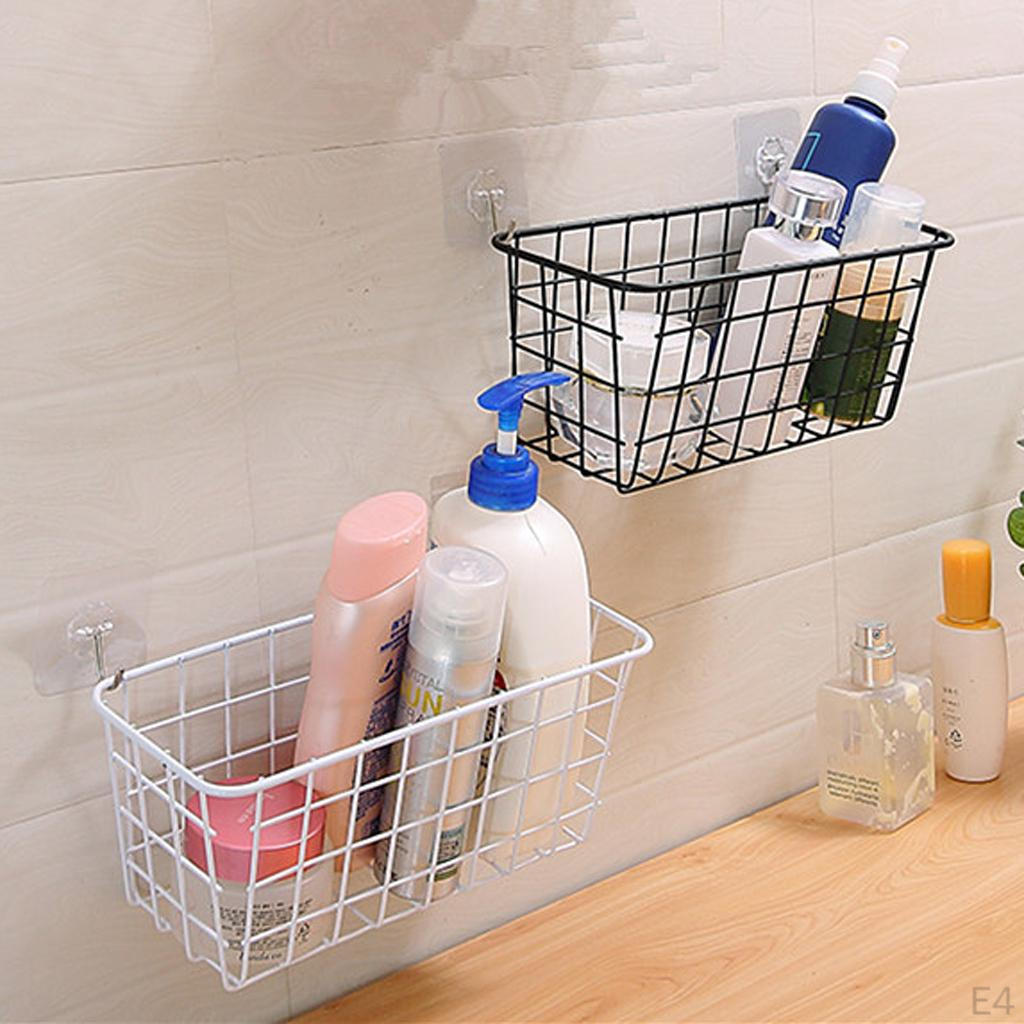 Bathroom Storage Metal Wire Conditioner Holder Deep Shelf with Hanging 3x10x8cm