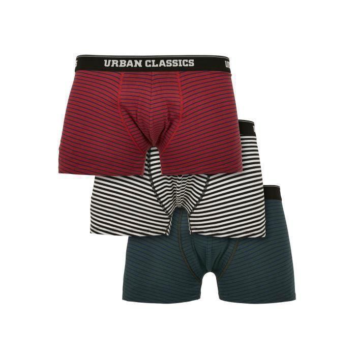 Boxers - Urban Classics - Lot de 3 - Vert/Bleu/Bordeaux - 95% Coton - Confortable et Élastique