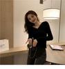 Damen V-Ausschnitt Slim Fit Langarm Strickpullover - Herbst/Winter 2025 Koreanischer Stil