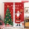 2pcs 2D Flat Printing Merry Christmas Popular Window Drapes Merry Christmas Happy New Year_b Fabric Without Electricity Festive