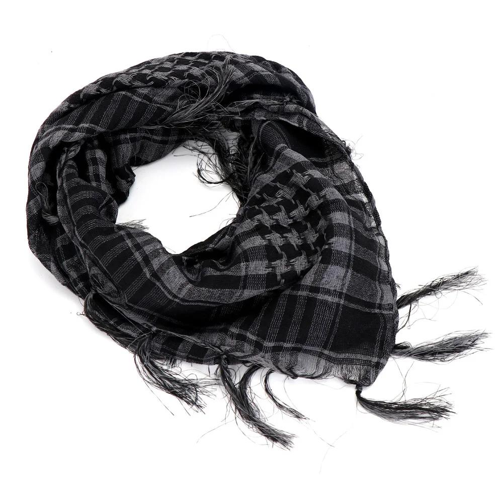 Lightweight Plaid Hijab Scarf For Men And Women Arab Desert Headscarf Soft Tactical Hiking Scarves Unisex Turban Military Shawl
