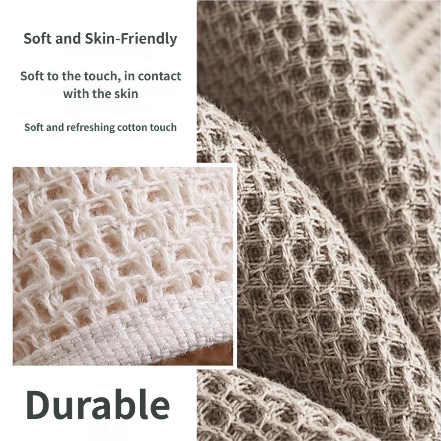 Set of 4 100% pure cotton waffle weave towels, size 74x34 cm, soft, absorbent, and quick-drying, suitable for the bathroom.