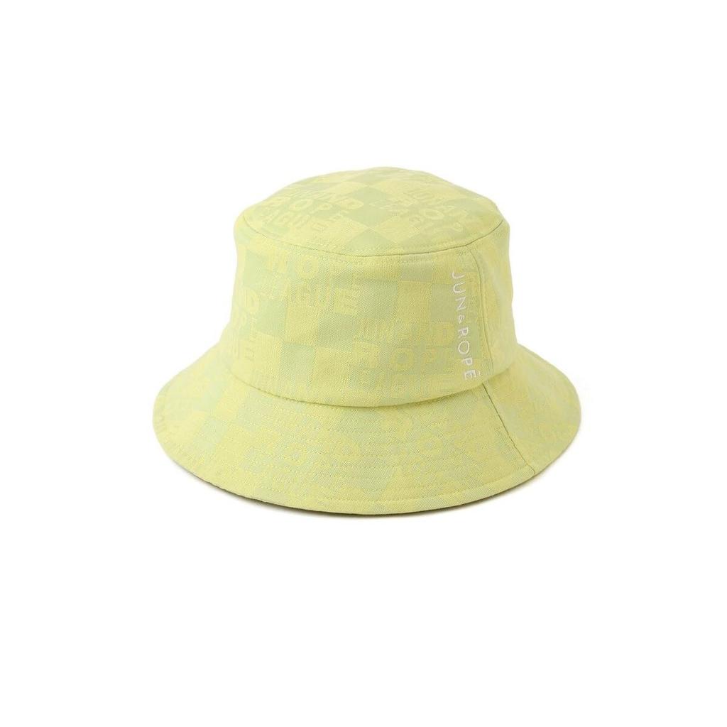 Jun & Rope Bucket Hat Checkerboard Jacquard Bucket Hat for Women ERU15150 Yellow (80)