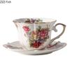 Rose Blooms Pattern Ceramic Cup&saucer Classic Mugs Dining Table Coffee Mug Milk Cups Afternoon Tea Teacup Fruit Juice Container