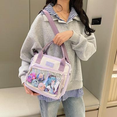 Girl J Two-dimensional Yuan Small Food, Transparent Versatile Soft Girl, Portable Messenger Bag, College Style Small Backpack