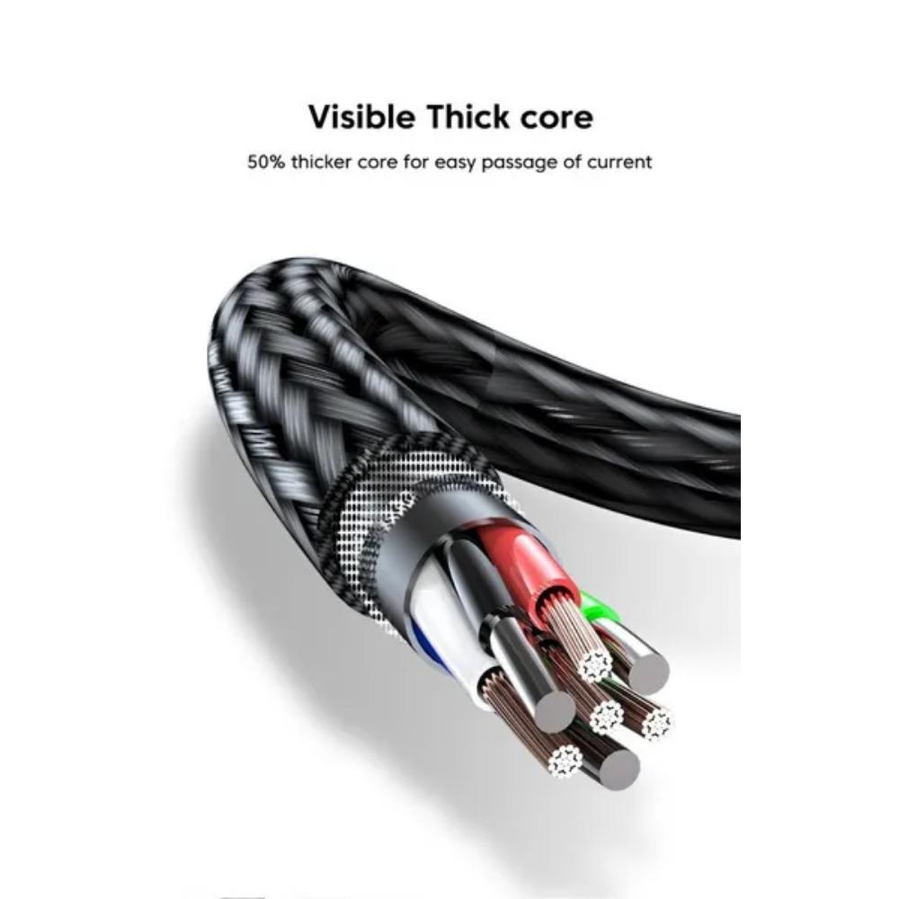 1PC Elough 120W USB C 3 In 1 Charging Cord Micro USB Type-c Multiple Mobile Phone Fast Charge Cable For iPhone 14 11 Huawei Data Cable