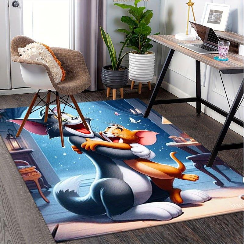 

Tom & Jerry Hug: Classic Cartoon Art Print Office Mat Home Decor Gift For Halloween & Christmas LD134 80cm by 120cm